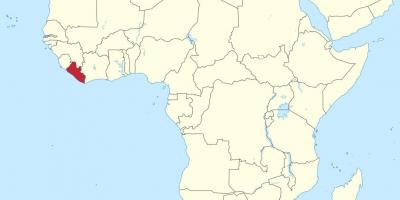 Карта Лібэрыі Афрыка