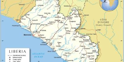 Карта Лібэрыі Заходняй Афрыцы