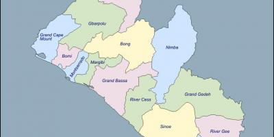 Карта графстваў Ліберыі 