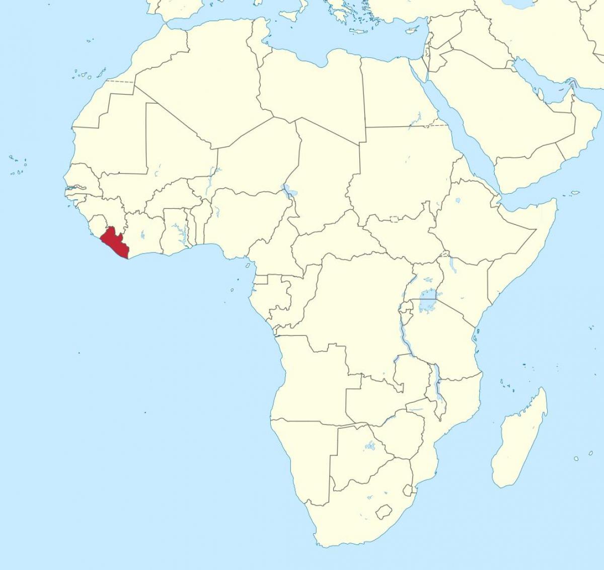 карта Лібэрыі Афрыка